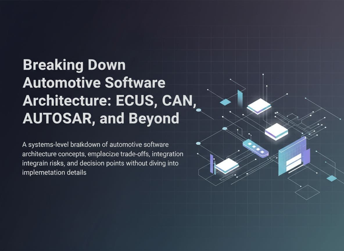 Breaking Down Automotive Software Architecture: ECUs, CAN, AUTOSAR, and Beyond