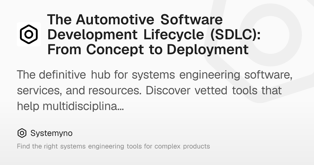 The Automotive Software Development Lifecycle (SDLC): From Concept to ...