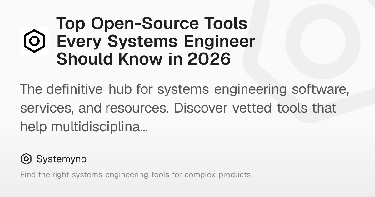 Top Open-Source Tools Every Systems Engineer Should Know in 2026 ...